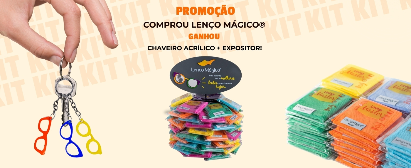 banner promo chaveiro e lenço